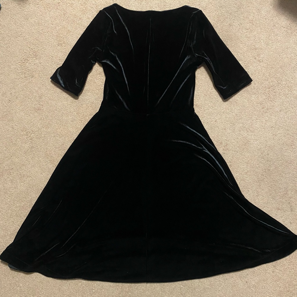 EUC Black Velvet Dress, Size XXS, Land’s End